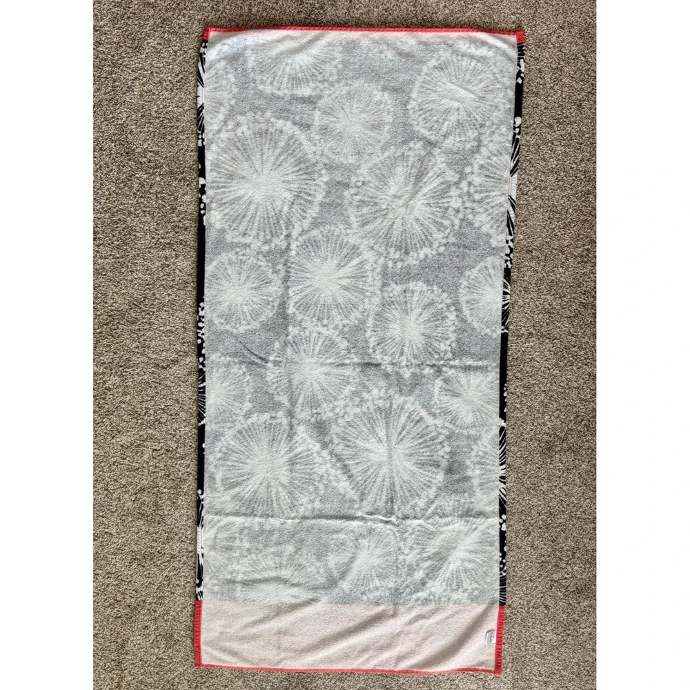 Thirty-One Dandelion Dream ~ Black & White Floral Coral Beach Towel